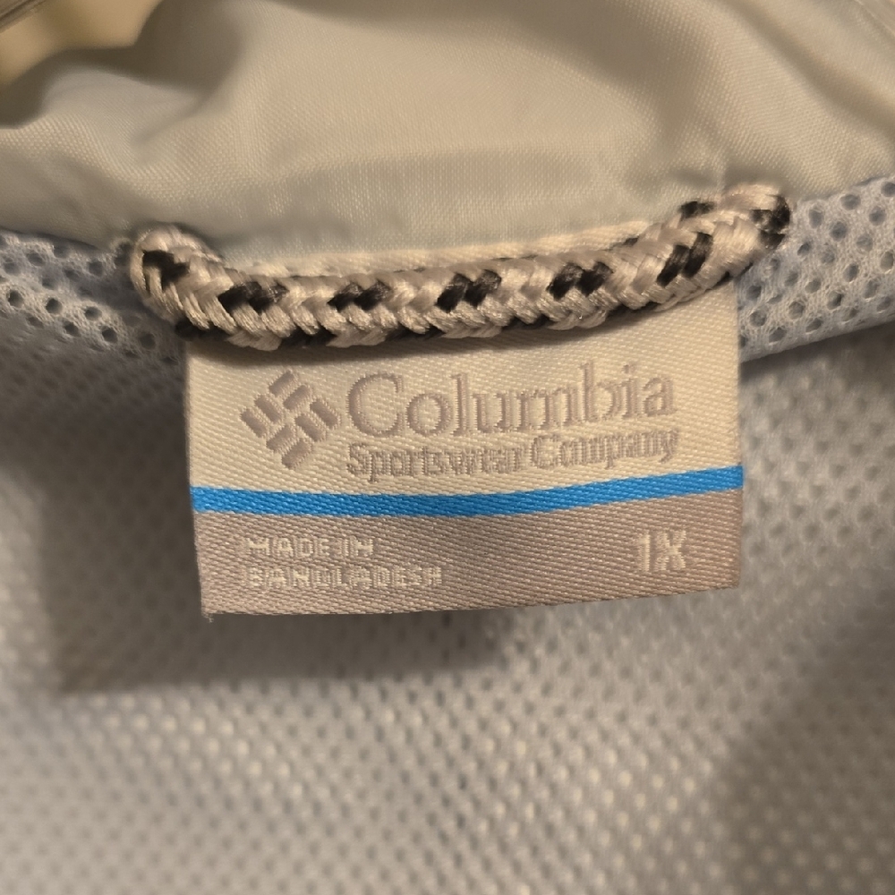 Columbia Women's Light Blue Hooded Rain Jacket - Picture 2 of 6